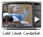 Cute little girl conducts church choir with incredible passion!